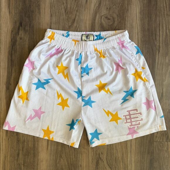 Eric Emanuel White Star Shorts Men's Size L - Picture 1 of 5